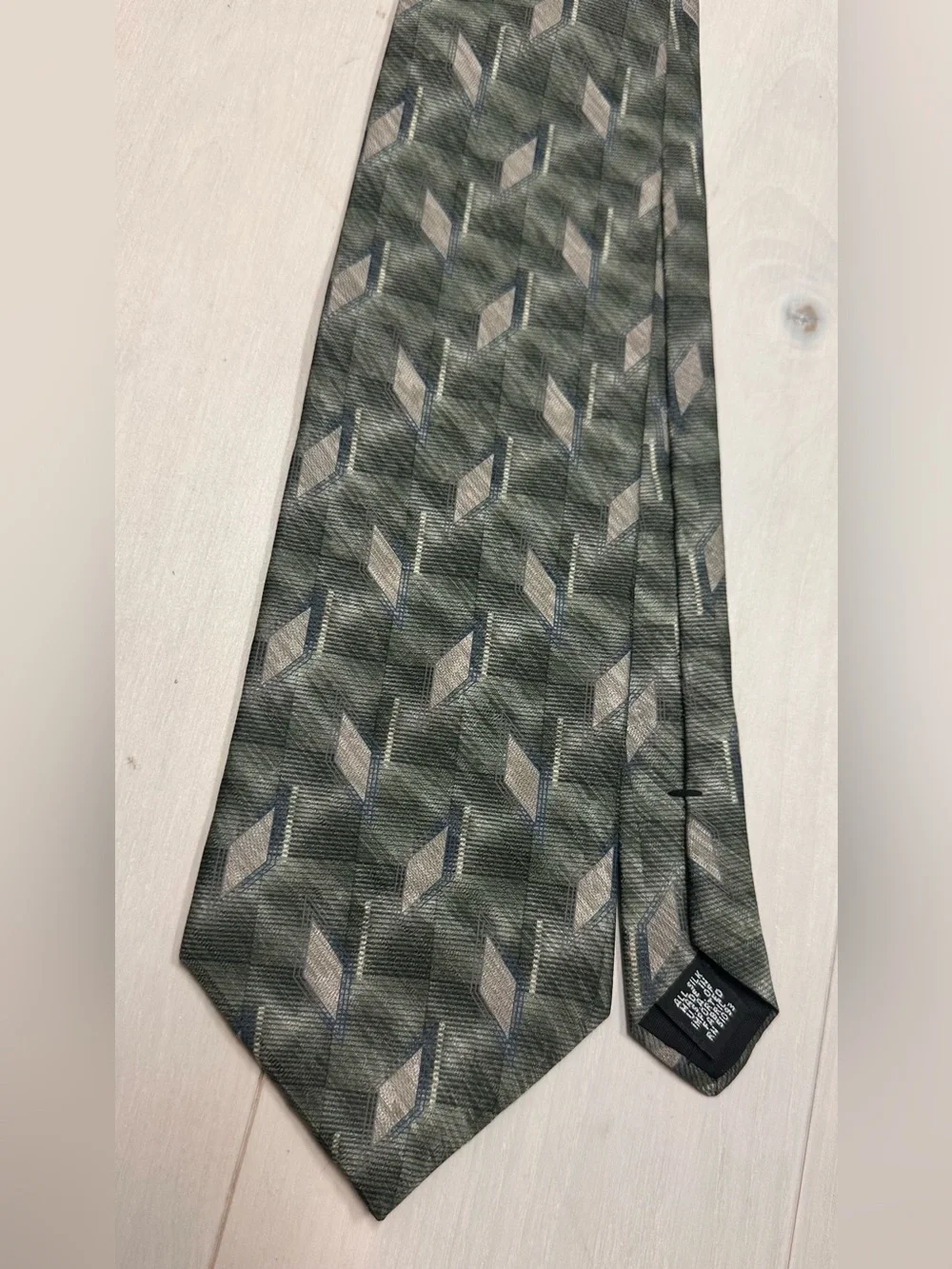 Classic Olive Green Geometric Tie